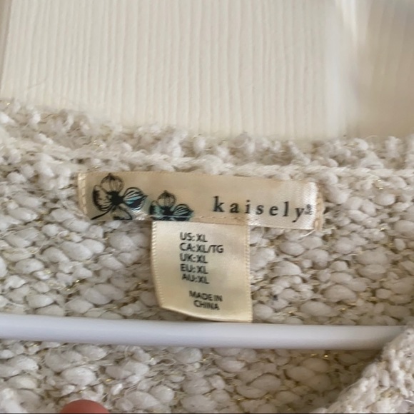 Anthropology Kaisley Cream Sweater with Gold Thread - Picture 4 of 4